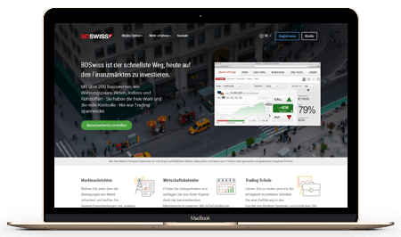 BDSwiss Startseite und Handelsplattform