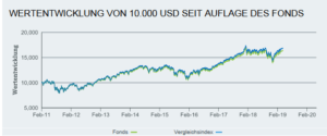 Wertentwikclung einer nachhaltigen Geldanlagen 